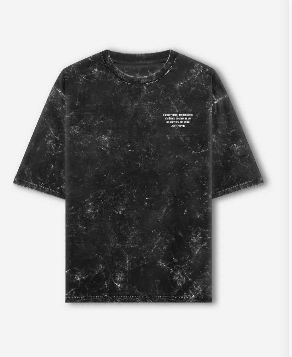Black Acid Wash Oversized Wolf Tee
