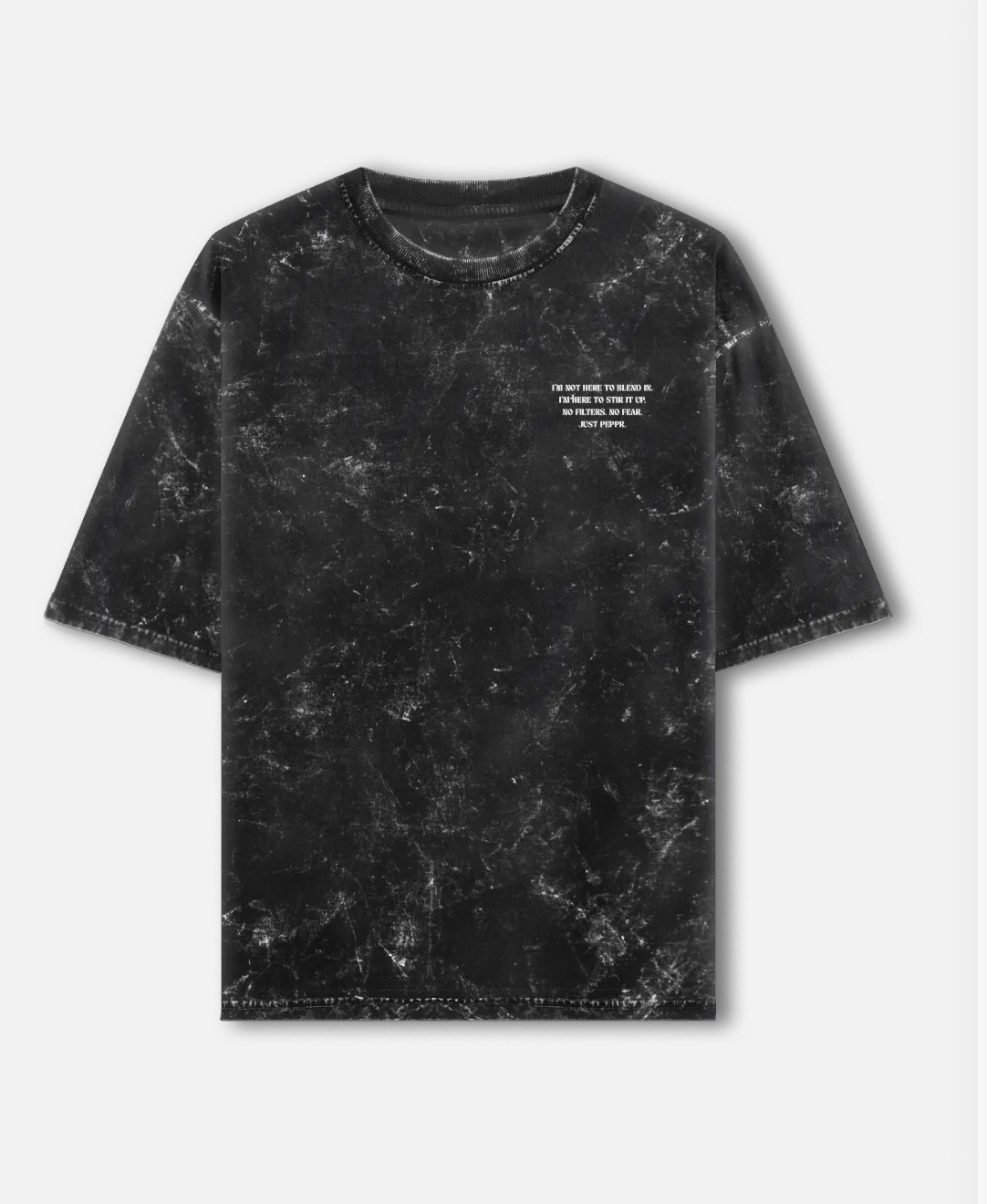 Black Acid Wash Oversized Wolf Tee